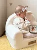 Poltrona Flumi per bambini in velluto a coste crema, seduta Anteprima dell’immagine prodotto 11