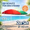 2x Sonnenschirm Strandschirm Garten Balkon Strand Schirm Produktbild-Vorschau 1