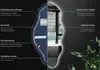 A diagram showing the features of a decorative wall mirror with LED lighting. Produktbild-Vorschau