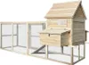 A wooden chicken coop with an attached run, shown against a white background. Anteprima dell’immagine prodotto
