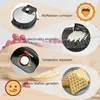 Collage of images showing steps for making waffles with an Aigostar waffle maker. Produktbild-Vorschau