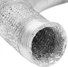 A close-up view of a flexible, silver-colored ventilation hose, showing its corrugated exterior and textured interior. Náhľad obrázku produktu