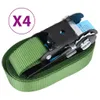 vidaXL Sangles de serrage à cliquet 4 pcs. 800 daN 6 m vert Voir les images du produit 1