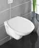 A modern bathroom setting with a wall-mounted toilet. Produktbild-Vorschau