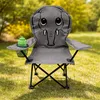 Kinder Campingstuhl Anglerstuhl Dunkelgrau Getränkehalter + Tasche Motiv Elefant Produktbild-Vorschau