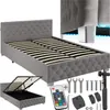 tectake® Polsterbett Venice in Samtoptik mit Steppmuster Produktbild-Vorschau 9