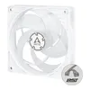 A white computer fan with transparent blades is shown against a white background. Produktbild-Vorschau