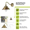Wandlampe Echt-Messing E14 verstellbar in Bronze Produktbild-Vorschau 2