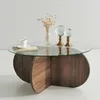 Skye Decor, Bubble - Walnut, tavolini, noce, vetro, 75 x 35 Anteprima dell’immagine prodotto 3