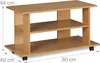 Relaxdays TV Board mit Rollen, 2 Fächer f. Fernseher, Produktbild-Vorschau 4