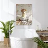 Wanddeko 50x70 cm - BadezimmerLama in der Badewanne, Produktbild-Vorschau 2