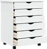 vidaXL Armoire à roulettes avec tiroirs MOSS Blanc Pin Voir les images du produit 4