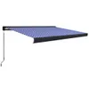 vidaXL Manuálna kazetová markíza 400x300 cm Modrá a biela Náhľad obrázku produktu 1