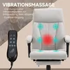 A massage office chair with a remote control and marketing text highlighting its features. Náhled obrázku produktu