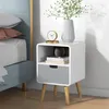 HOMCOM Nachttisch, Nachtschrank mit Schublade, Nachtkommode Produktbild-Vorschau 2