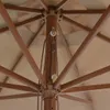 vidaXL Slunečník s dřevěným stožárem 350 cm Taupe Náhled obrázku produktu 4