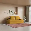 Sofa ASPERO Gelb Plüsch-Stoff mit Schlaffunktion, Sofa mit Produktbild-Vorschau 1