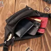 Herren Leder klassische Hüfte Nierenbeutel schwarz Vintage Produktbild-Vorschau 5