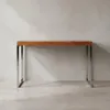 Konsolentisch ISEN_ Flexibel_ 120x76x45 cm_ Massivholz_ Chromgestell_ handgefertigt - KADIMA DESIGN_Farbe_ Braun_ Größe_ 120x45x77 cm_#sku_BARWL1.306# Produktbild-Vorschau