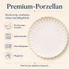 6er-Set Premium Porzellan Speiseteller Ø26 cm – Elegantes Wellendesign mit edlem Goldrand Produktbild-Vorschau