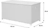 A white diagram of a large storage chest with dimensions indicated. Anteprima dell’immagine prodotto