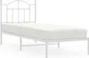 vidaXL Detská posteľ s čelom kovová biela 90x200 cm Náhľad obrázku produktu 1