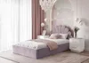 A bedroom scene with a bed, nightstands, and curtains. Produktbild-Vorschau