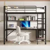 MODFU Lit Mezzanine Ado Métal 90x200 cm - Avec Bureau de Voir les images du produit 3