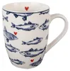 Clayre & Eef Tasse 350 ml Weiß Blau Porzellan Fische Produktbild-Vorschau 1