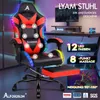 ALFORDSON Gaming-Massagestuhl, Massage-Rennstuhl mit LED, Produktbild-Vorschau 3