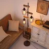 ZMH Stehlampe Wohnzimmer Holz Stehleuchte 3 flammig Produktbild-Vorschau 3