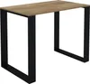 A product shot of a table with a wooden top and black metal legs, isolated on a white background. Náhled obrázku produktu