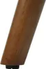 Close-up of the bottom of a wooden chair leg with a black protective cap. Podgląd zdjęcia produktu