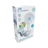 A white box for a portable spray fan with illustrations of the product and its features. Produktbild-Vorschau