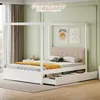 Letto a baldacchino Sweiko 140x200 cm con ampi cassetti e Anteprima dell’immagine prodotto 2