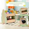 COSTWAY Libreria per bambini su rotelle, 2 livelli Scaffale Anteprima dell’immagine prodotto 2