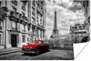 MuchoWow® Poster Paris - Schwarz - Weiß - Auto 120x80 cm - Produktbild-Vorschau 1