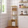 WOLTU Standregal Badregal Bambus Holzregal mit 5 Produktbild-Vorschau 2