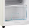 Close-up view of the interior of a refrigerator, showing a clear plastic storage bin with blue trim. Produktbild-Vorschau