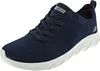 A single navy blue Skechers BOBS B FLEX LO-GRACEFUL STRIDE women's running shoe is shown against a white background. Voir les images du produit