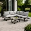greemotion Gartenlounge-Set Pisa Lounge-Set Schwarz-Holz / Produktbild-Vorschau 2