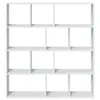 A white, multi-shelf bookcase against a white background. Náhled obrázku produktu