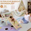 A family playing with a wooden climbing set in a nursery. Podgląd zdjęcia produktu