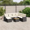 vidaXL 8-tlg. Garten-Sofagarnitur mit Kissen Schwarz Poly Produktbild-Vorschau 2