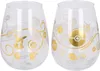 Two clear glasses with gold Pokemon-themed designs. Produktbild-Vorschau