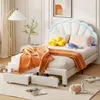 CDGlobal Polsterbett 140x200cm mit Steckdosen, Jugendbett Produktbild-Vorschau 3