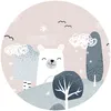 Sticker Kreis für Kinderzimmer weißes BÄRCHEN Bäume Wolken Produktbild-Vorschau 1