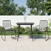 3-tlg. Garten-Essgruppe Schwarz PVC Rattan Produktbild-Vorschau 2