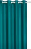 A close-up of a teal curtain hanging from a curtain rod. Produktbild-Vorschau