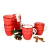 6er Set Chrissi Kaffeebecher Rot 300ml mit Henkel Produktbild-Vorschau 4